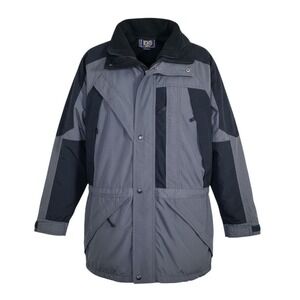 Bass Men's Gray Black Nylon Jacket S Fleece Lined Zip Off Liner